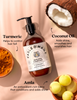 Hydrating Conditioner featuring turmeric, coconut oil and amla. 