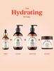 The hydrating ritual routine featuring Fable and Mane's HoliRoots Hair Oil to treat, Hydrating Shampoo to cleanse, Hydrating Conditioner to condition and the Hydrating Hair Mask to Nourish. 